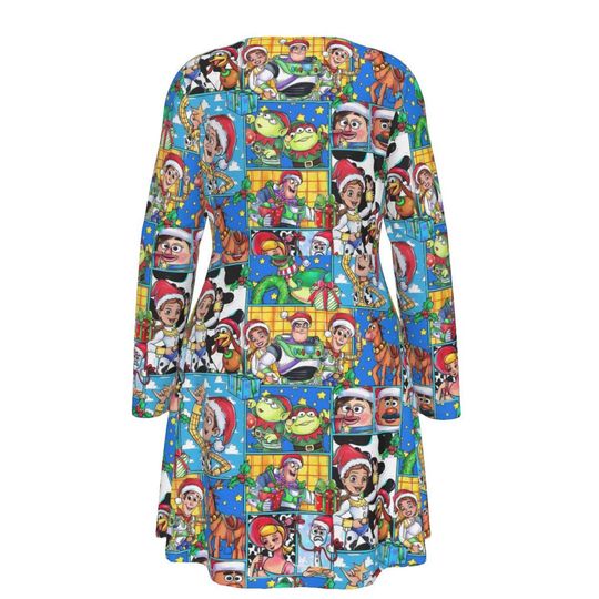 Toy Story Christmas Plus Size Dress , Woody , Buzz  and friends Holiday Dress