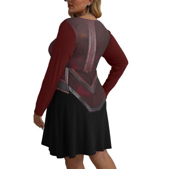 Wanda  Scarlet With Long Sleeve Dress(Plus Size)