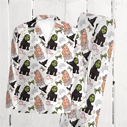Wicked Pajama Set , Elphaba & Glinda couple pajamas,