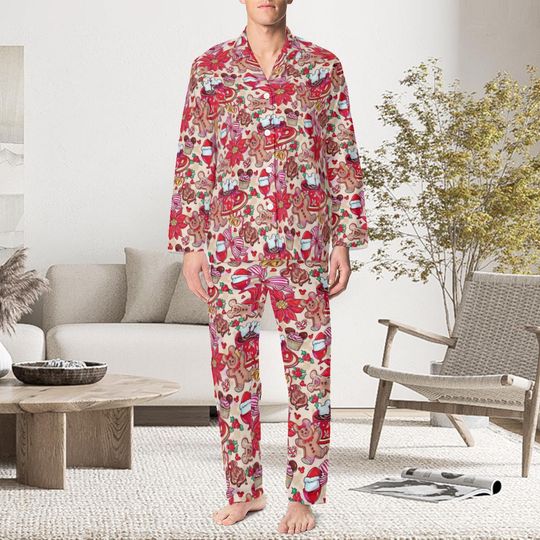Christmas Gingerbread Matching Pajamas Set , Mickey Gingerbread PJs for Couples & Family , Disney-Inspired Lounge Wear
