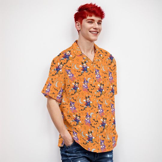 Halloween Hawaiian Shirt with Disney Mickey Print