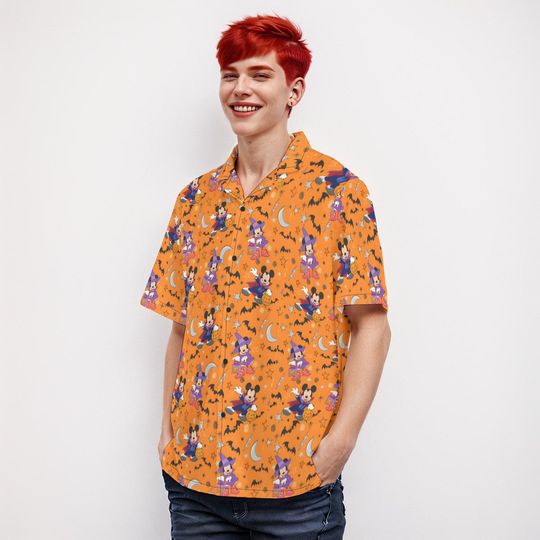 Halloween Hawaiian Shirt with Disney Mickey Print