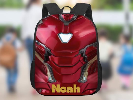 Personalized Iron Man Backpack, Avengers school backpack, Marvel Back to school Gift