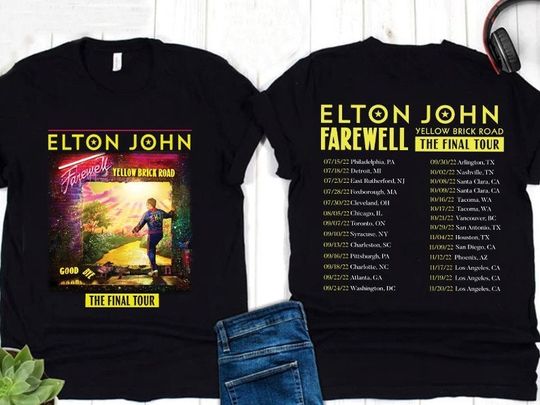 Elton John Farewell Tour Yellow Brick Road The Final Tour 2022 T-Shirt, Elton John Farewell Tour 2022 Shirt