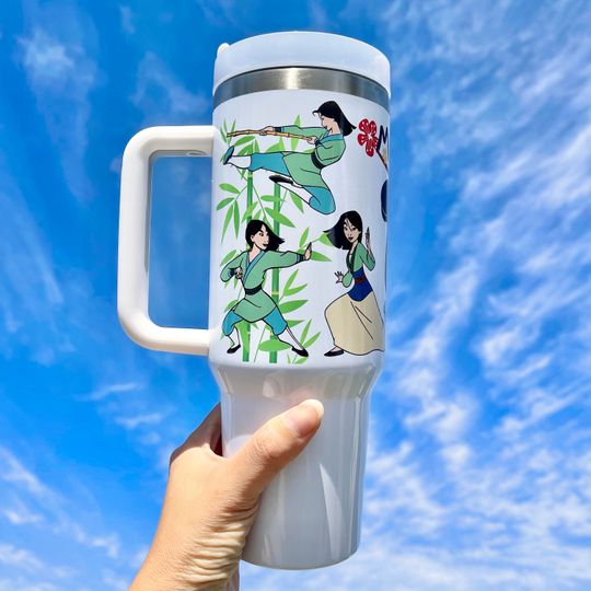 Custom Personalized gift Disney Mulan Princess 40oz Tumbler with handle