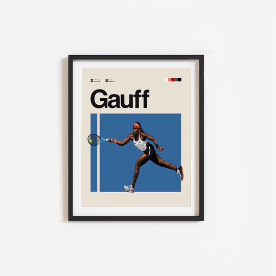 Coco Gauff Poster, Tennis Minimalist Poster