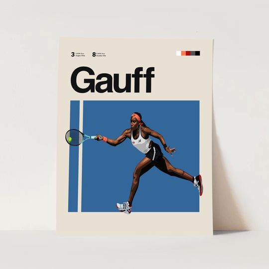 Coco Gauff Poster, Tennis Minimalist Poster