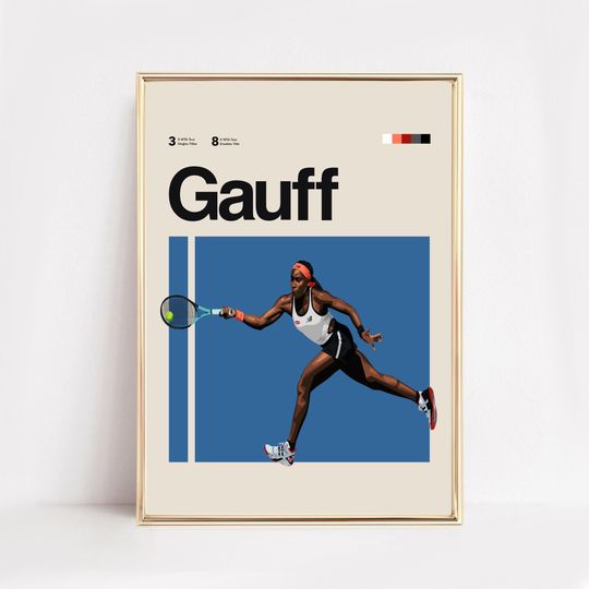 Coco Gauff Poster, Tennis Minimalist Poster