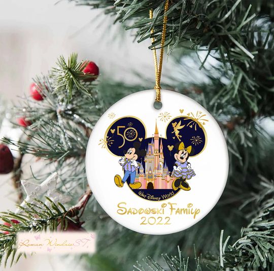 Personalized Disney Family Trip Ornament, Walt Disneyworld Decor