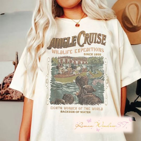 Disney Comfort Colors Shirt, Vintage Disney Jungle Cruise Ride Shirt