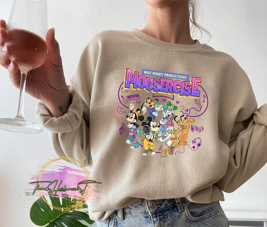 Mousercise Sweatshirt, Disney Mousercise 90s Sweatshirt