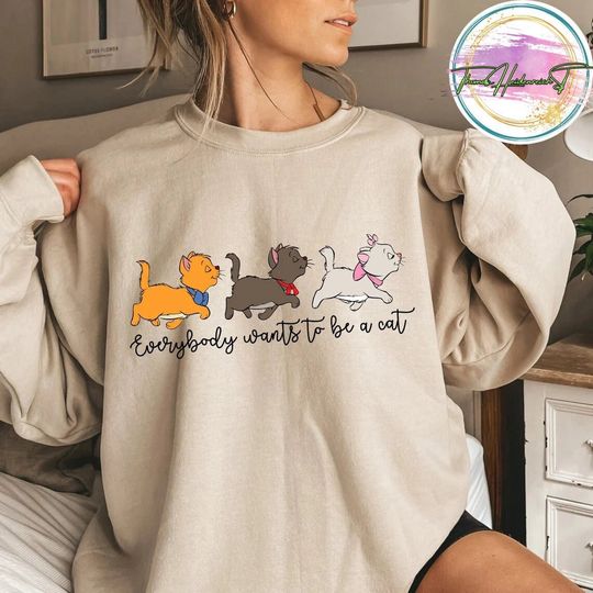 Disney Cat Sweatshirt, Aristocats Sweatshirt