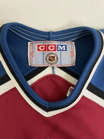 Vintage Colorado Avalanche Sandis Ozolinsh CCM Hockey Jersey Size Large 90s NHL