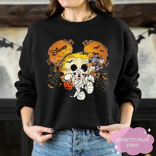 Vintage Disney Halloween Sweatshirt, Mickey Skeleton Sweatshirt