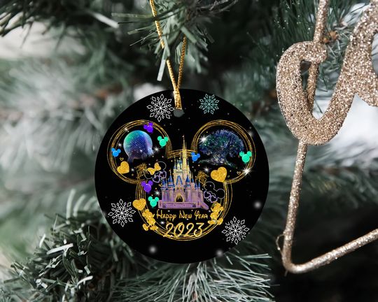 Disney 50th Anniversary Ornament, Mickey Ornament, Happy New Year Ornament