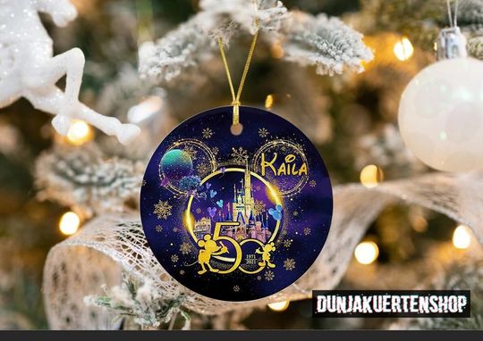 Personalized Disney 50th Ornament, Wdw 50th Anniversary Ornament