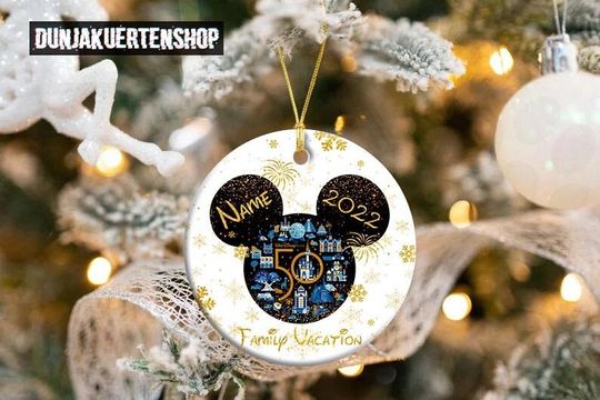 Personalized 50th Anniversary Family Vacation Ornament, Xmas Disney Ornament