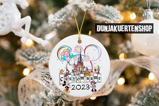 Personalized Disneyland Christmas Ornament, Magic Kingdom Ornament