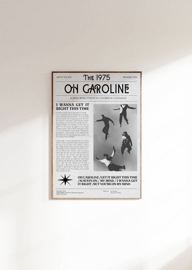 The 1975 Poster, Oh Caroline, Being Funny In A Foreign Language Poster