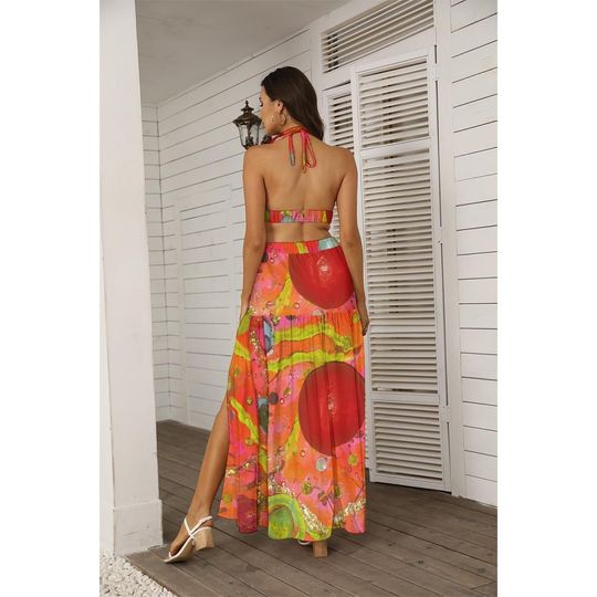 All-Over Print Women's Tie Back Wrap Dress