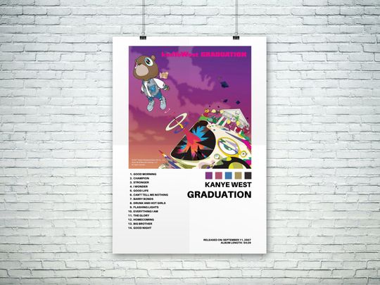 Kanye West Poster / Graduation Poster / Kanye West Graduation Tracklist