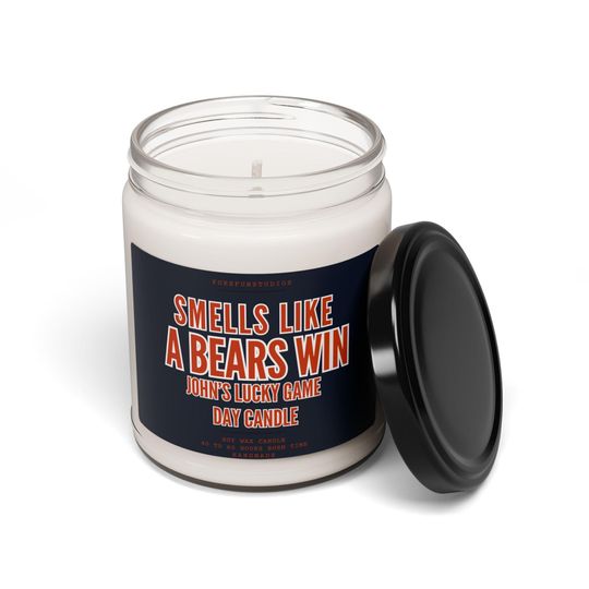 Personalized Smells Like A Bears Win Candle: Game Day Decor