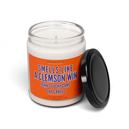 Personalized Smells Like A Clemson Win Candle: Game Day Decor