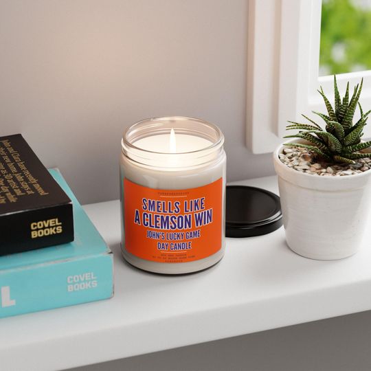 Personalized Smells Like A Clemson Win Candle: Game Day Decor