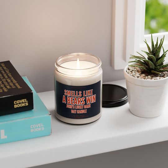 Personalized Smells Like A Bears Win Candle: Game Day Decor