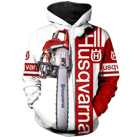 Red chainsaw 3D hoodie