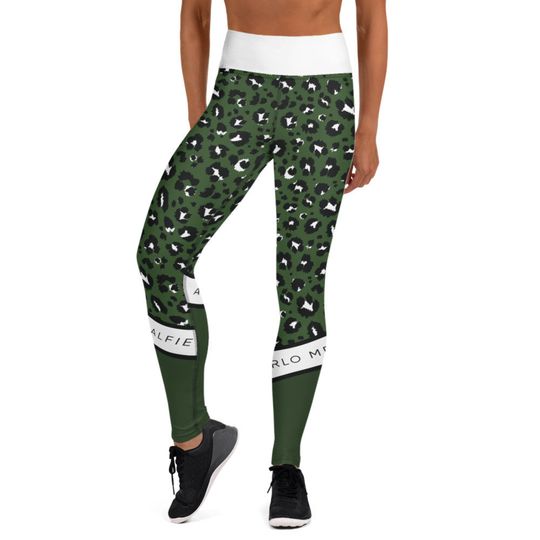 Green Leopard sports leggings