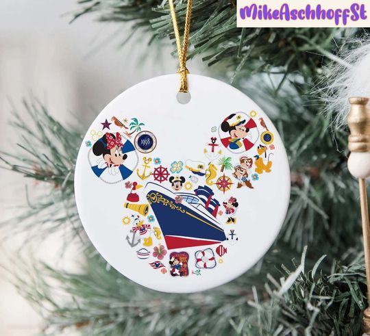 Mickey Ears Ornament, Mickey Cruise Ornament, Disney Cruise Ornament