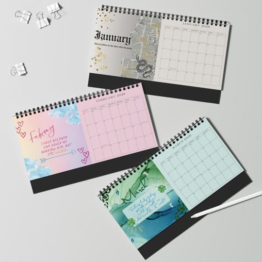 The Manuscript Eras 2026 Desktop Calendar