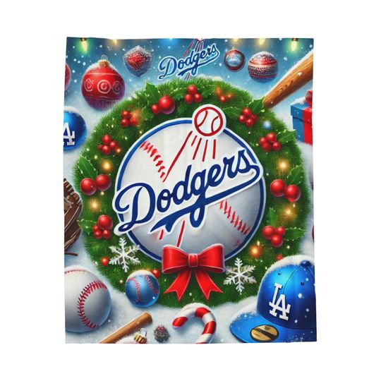 Christmas Dodgers Throw Blanket