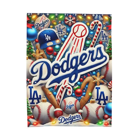 Christmas Dodgers Throw Blanket