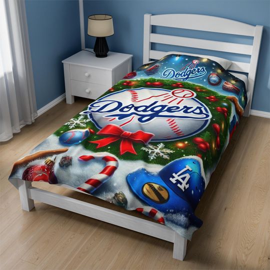 Christmas Dodgers Throw Blanket