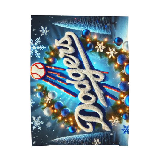 Christmas Dodgers Throw Blanket