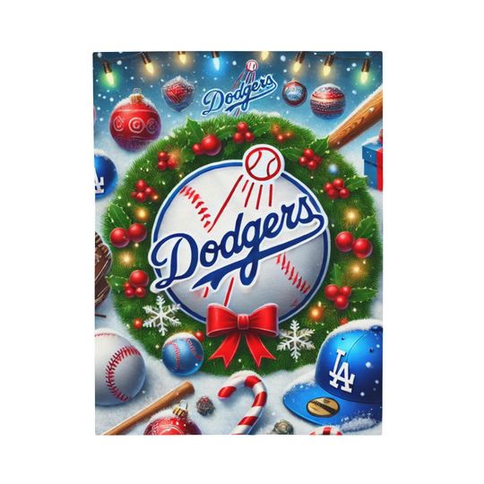 Christmas Dodgers Throw Blanket