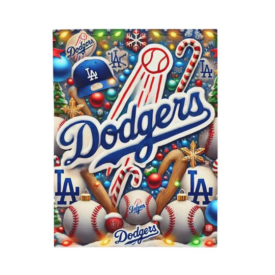 Christmas Dodgers Throw Blanket