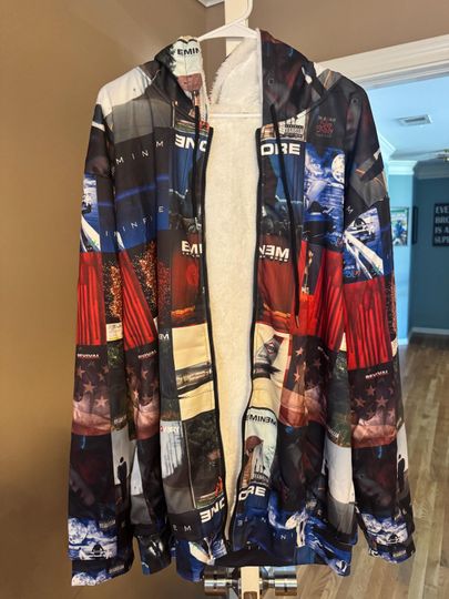 Custom Thick Fully Lined Full Zip 3D Graphic Eminem Album Cover Hoodie