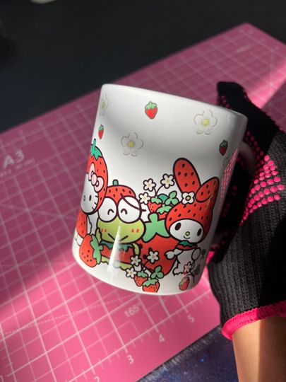 Kawaii Hello Kitty Cute Strawberry Ceramic Coffee Tea Mug