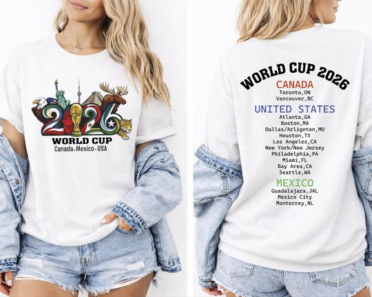 World Cup 2026 T-Shirt, Soccer Fan Shirt, USA Canada Mexico Tee