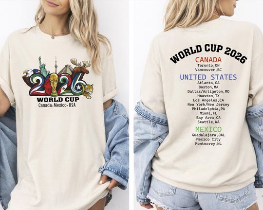World Cup 2026 T-Shirt, Soccer Fan Shirt, USA Canada Mexico Tee