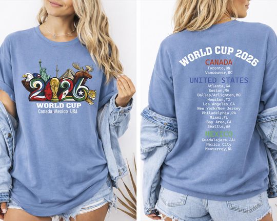 World Cup 2026 T-Shirt, Soccer Fan Shirt, USA Canada Mexico Tee