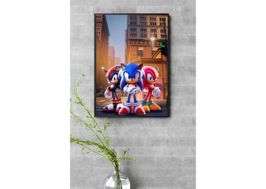 Sonic, Shadow & Knuckles Art Print: Urban Gamer Room Decor