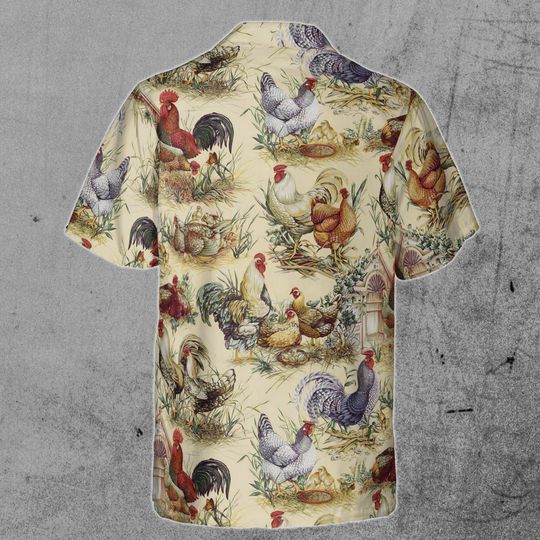 Funny Rooster Chicken Cock Farmhouse Lover Gift Hawaiian Shirt