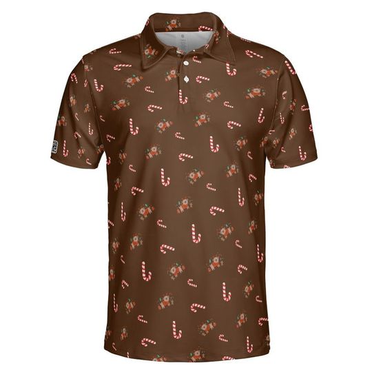 Brown Christmas golf polo shirt unisex