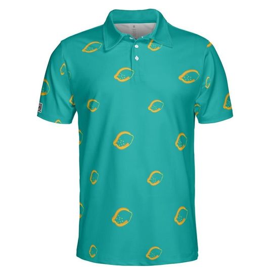 Green and yellow golf polo shirt unisex