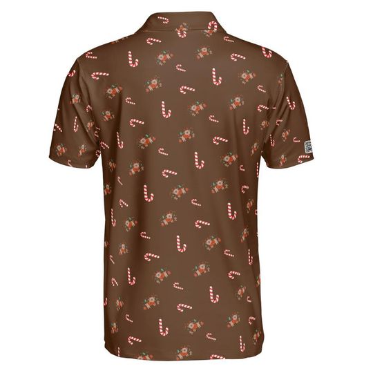 Brown Christmas golf polo shirt unisex