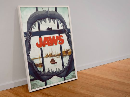 Jaws Poster, Wall Art, Wall Decor, Home Decor, Room Decor, High Quality Movie Print